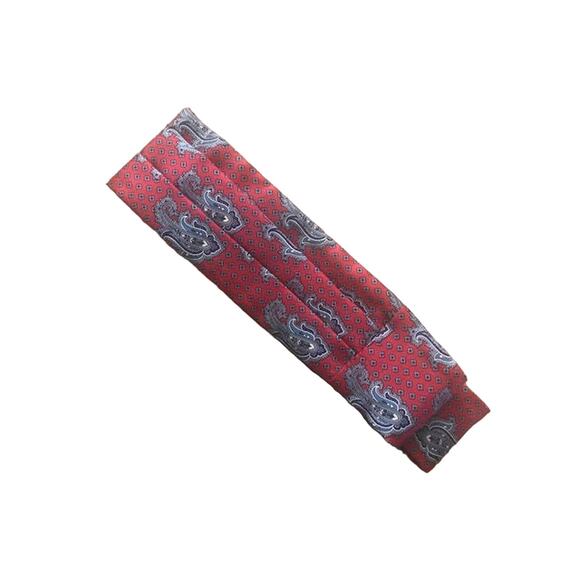 Vintage Silk Cummerbund, Red Paisley Cummerbund from Jos A Bank - Picture 1 of 6